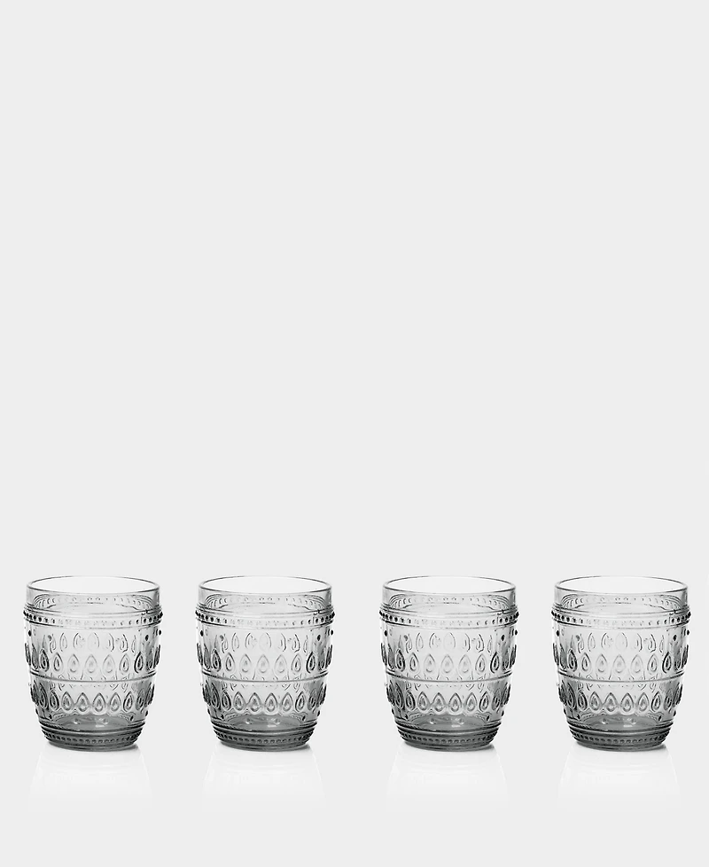 Euro Ceramica Fez Double Old Fashion Glasses, Set of 4