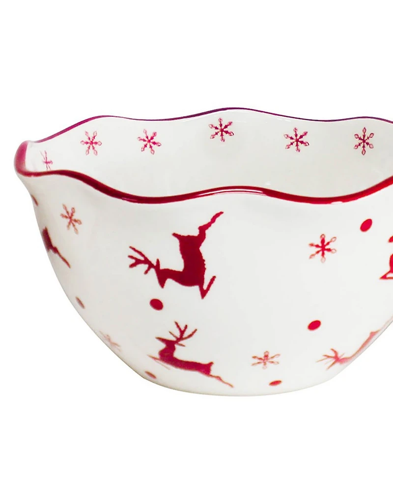 Euro Ceramica Winterfest 3-Piece Candy Bowl Set