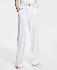 I.n.c. International Concepts Women's Linen Paperbag-Waist Pants, Created for Macy's