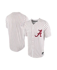 Men's Nike White, Crimson Alabama Tide Pinstripe Replica Full-Button Baseball Jersey