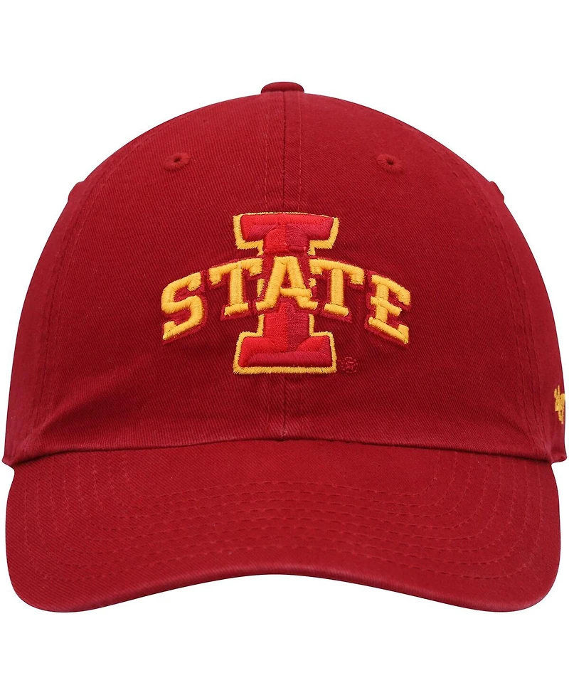 Men's '47 Brand Cardinal Iowa State Cyclones Clean Up Adjustable Hat
