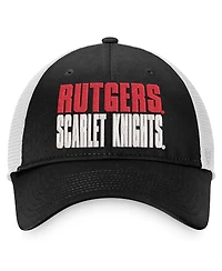 Men's Top of the World Black, White Rutgers Scarlet Knights Stockpile Trucker Snapback Hat