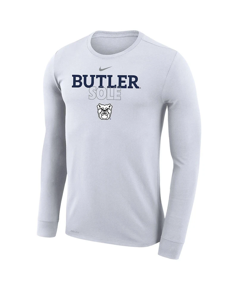 Men's and Women's Nike White Butler Bulldogs 2023 On Court Bench Long Sleeve T-shirt