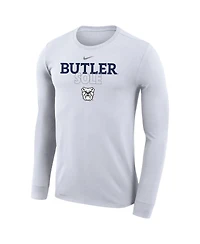 Men's and Women's Nike White Butler Bulldogs 2023 On Court Bench Long Sleeve T-shirt