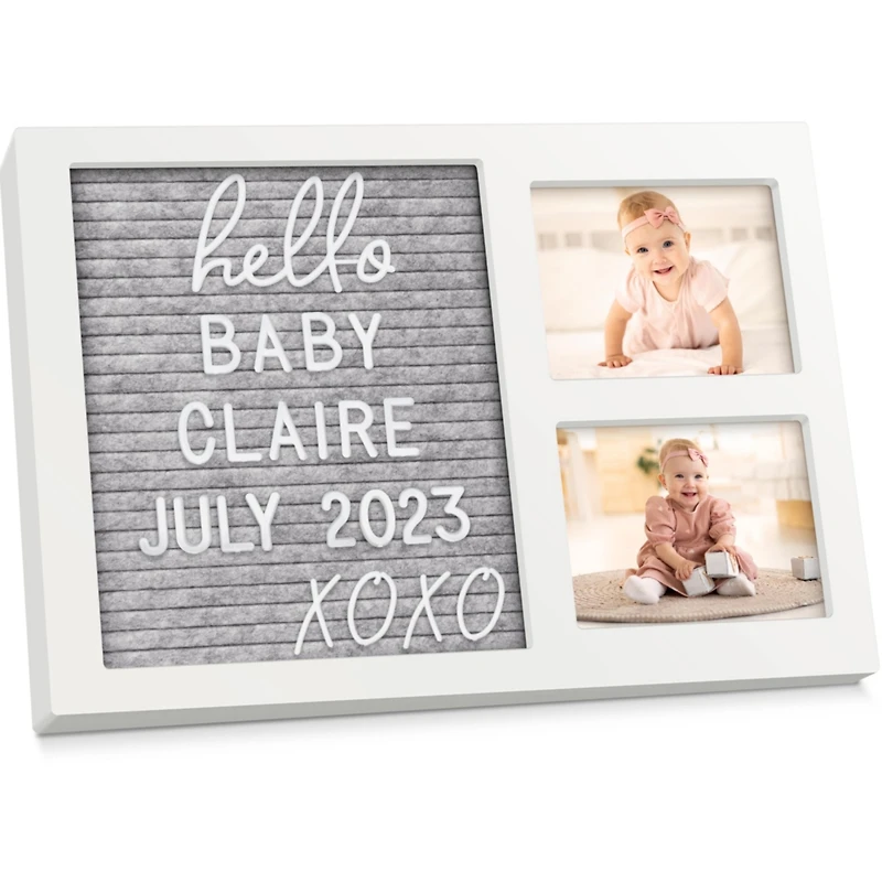 Heartfelt Baby Picture Frame Keepsake with Letterboard, 12x8 Ultrasound Picture Frames, Baby Gifts for Newborn