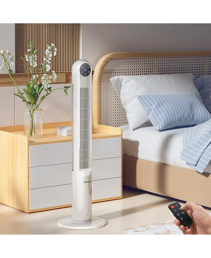 42'' Tower Fan Smart Display Panel 12H Timer 80 Degree Oscillating w/Remote