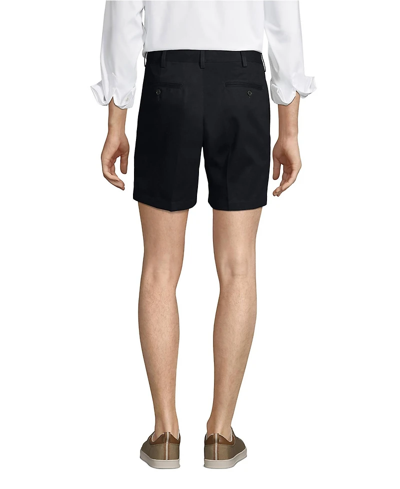 Lands' End Men's No Iron 6" Plain Front Chino Short