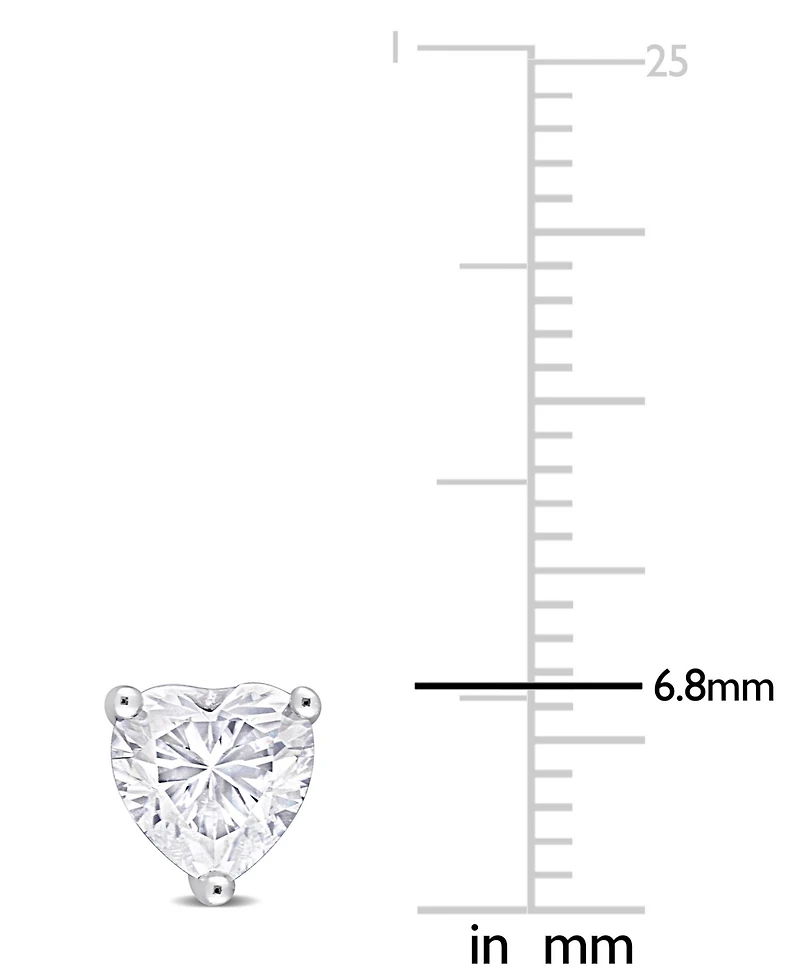 Moissanite Heart-Shape Stud Earrings (1-1/2 ct. t.w.) in Sterling Silver