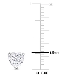 Moissanite Heart-Shape Stud Earrings (1-1/2 ct. t.w.) in Sterling Silver