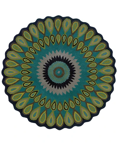 Lr Home Valentin Vlnta-540 3' x 3' Round Area Rug