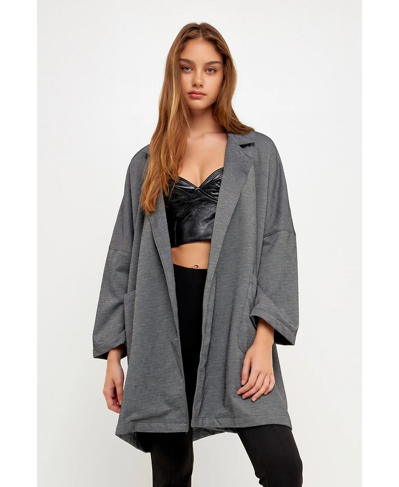 Grey Lab Women's Oversized Coat with Big Pocket