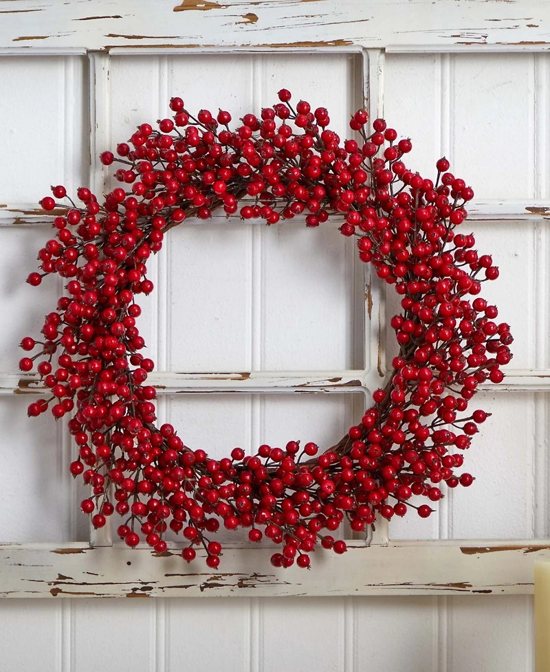 Nearly Natural 22" Berry Artificial Wreath