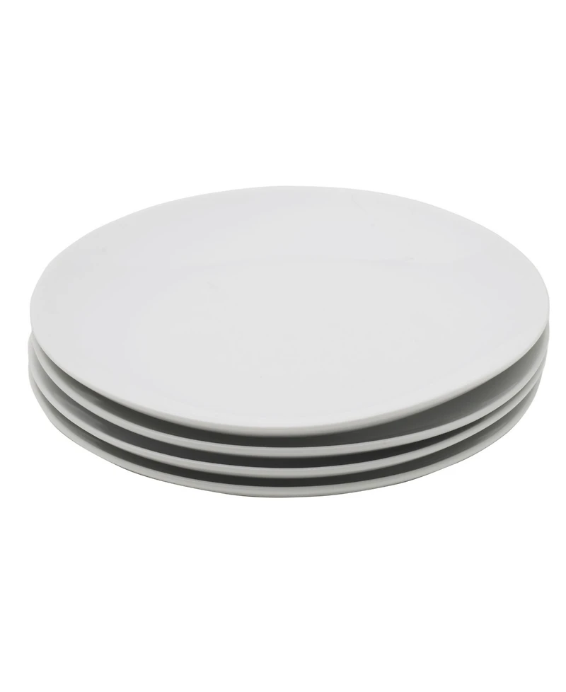 Fitz and Floyd Everyday Whiteware Coupe Dinner Plate 4 Piece Set