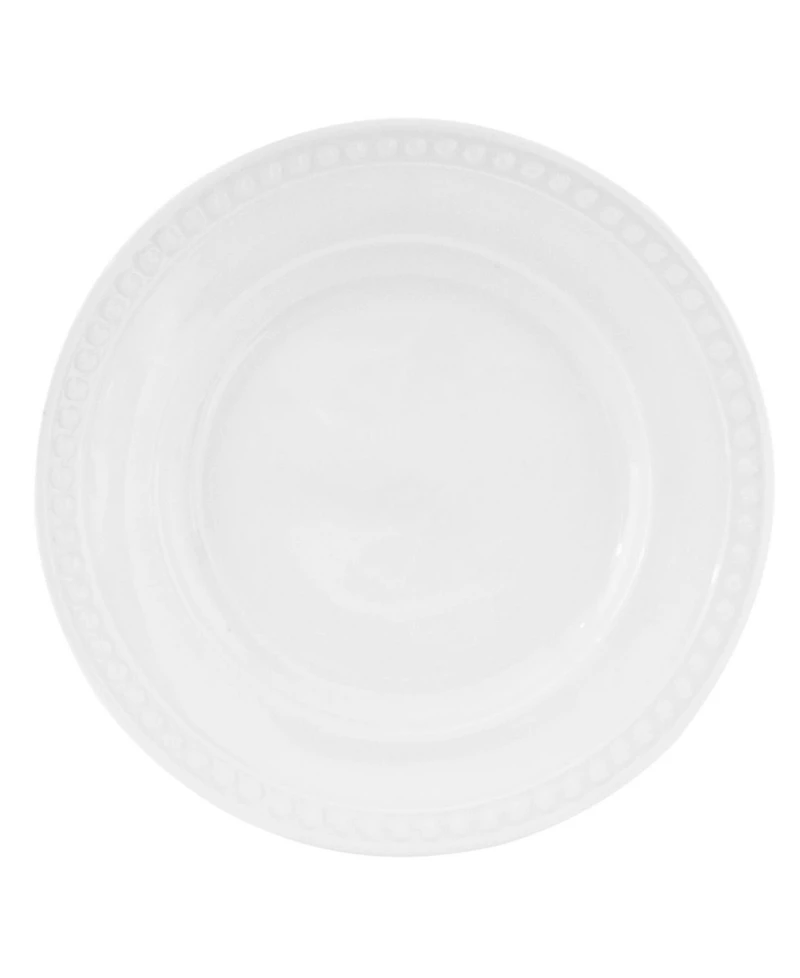 Fitz and Floyd Everyday Whiteware Beaded 16 Piece Dinnerware Set, Service for 4