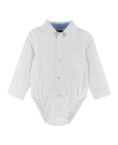Andy & Evan Baby Boys White Poplin Button-down Shirt