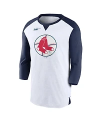 Men's Nike White, Navy Boston Red Sox Rewind 3/4-Sleeve T-shirt