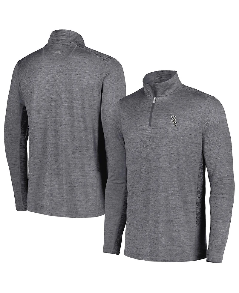 Men's Tommy Bahama Charcoal Chicago White Sox Delray IslandZone Half-Zip Top