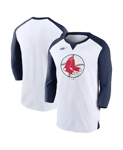Men's Nike White, Navy Boston Red Sox Rewind 3/4-Sleeve T-shirt