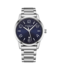 Stuhrling Men's Symphony Silver-tone Stainless Steel , Blue Dial , 50mm Round Watch