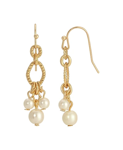 2028 Imitation Pearl Multi Drop Earrings