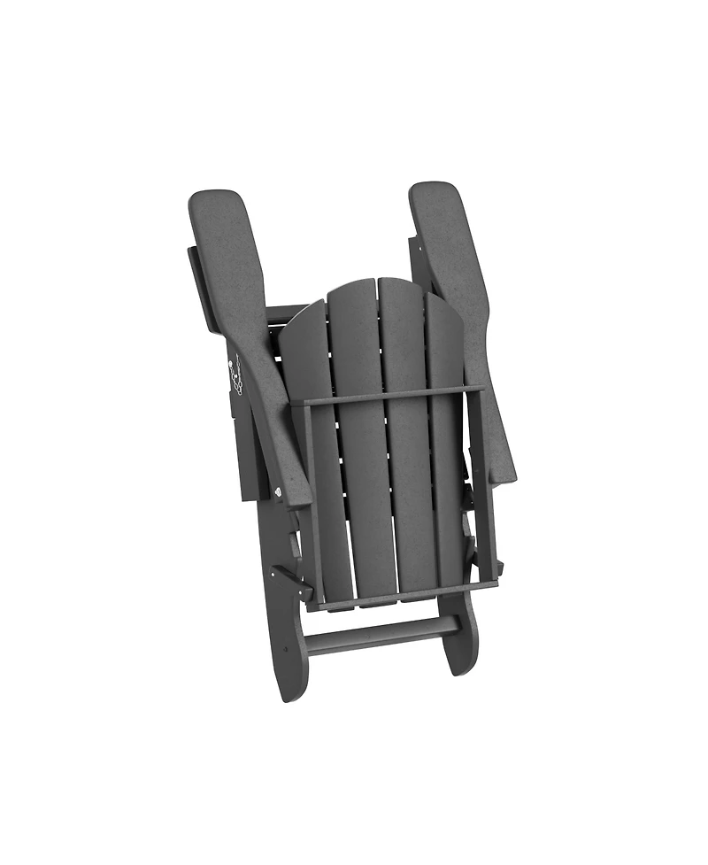 WestinTrends 12 Piece Set Outdoor Folding Adirondack Chairs with Ottoman Side Table