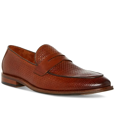 Steve Madden Men's Tarin Woven Vamp Penny Loafer
