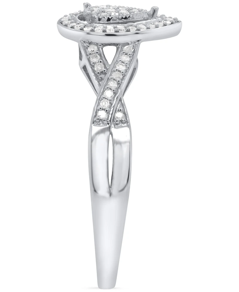 Diamond Teardrop Ring (1/5 ct. t.w.) Sterling Silver
