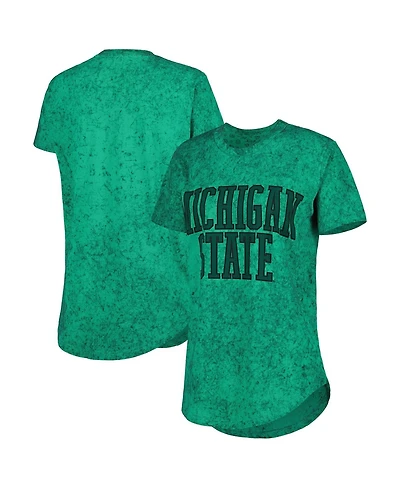 Women's Pressbox Green Michigan State Spartans Southlawn Sun-Washed T-shirt