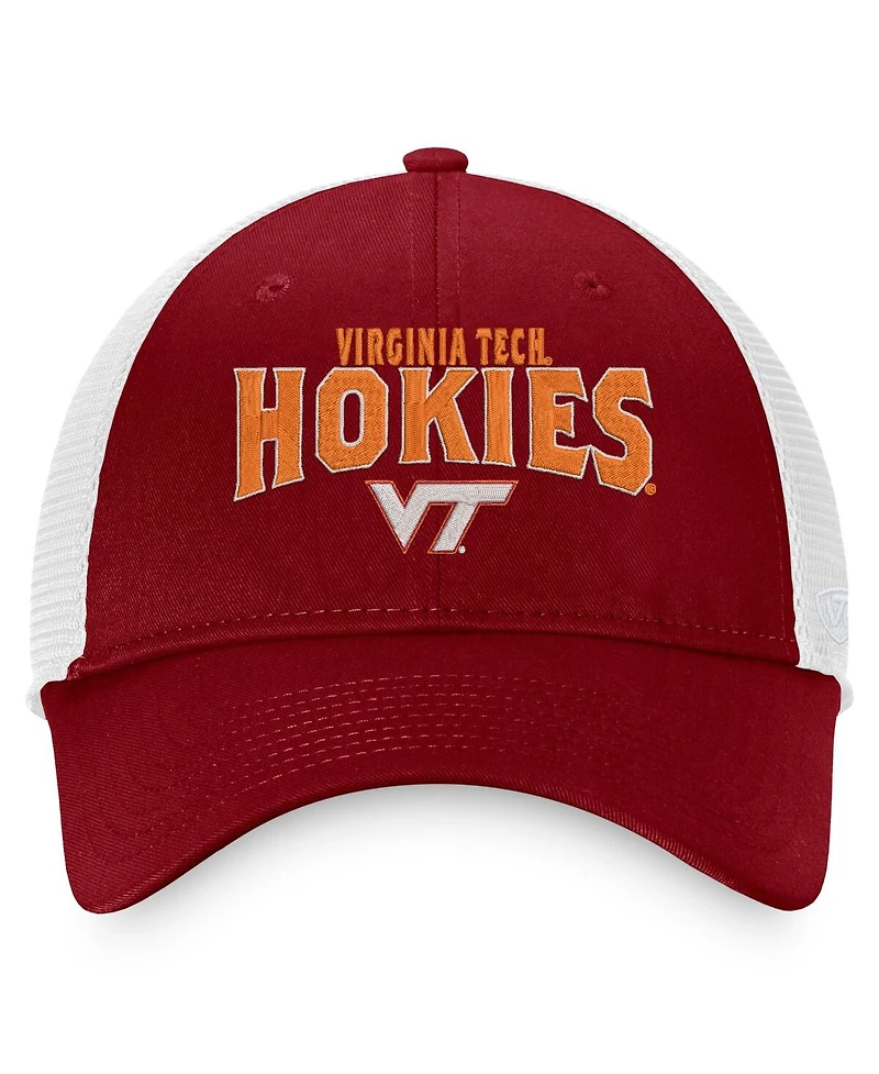 Men's Top of the World Maroon, White Virginia Tech Hokies Breakout Trucker Snapback Hat