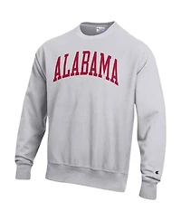 Men's Champion Heathered Gray Alabama Crimson Tide Arch Reverse Weave Pullover Sweatshirt