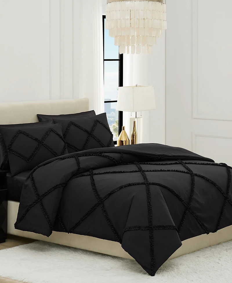 Juicy Couture Diamond Ruffle Piece Reversible Comforter Set