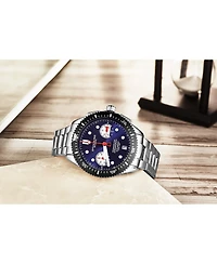 Stuhrling Velocity 4016 Men s Chronograph Watch – Quartz Movement, 42mm Case, Rotating Bezel, Stainless Steel Bracelet