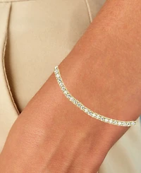 Cubic Zirconia Box Link Bolo Bracelet