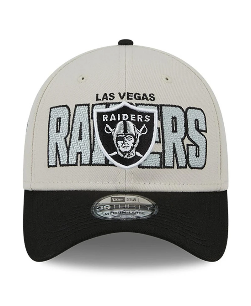 Men's New Era Stone, Black Las Vegas Raiders 2023 Nfl Draft 39THIRTY Flex Hat
