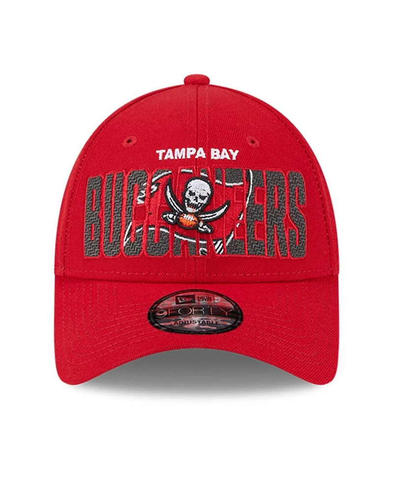 Men's New Era Red Tampa Bay Buccaneers 2023 Nfl Draft 9FORTY Adjustable Hat