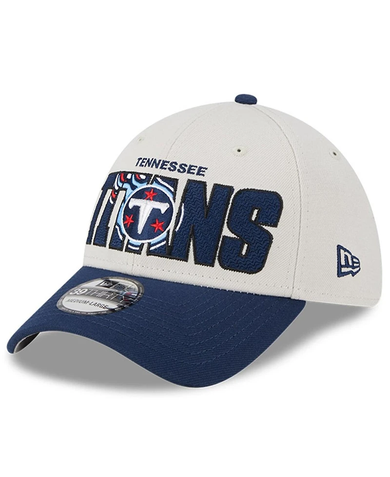 Men's New Era Stone, Navy Tennessee Titans 2023 Nfl Draft 39THIRTY Flex Hat