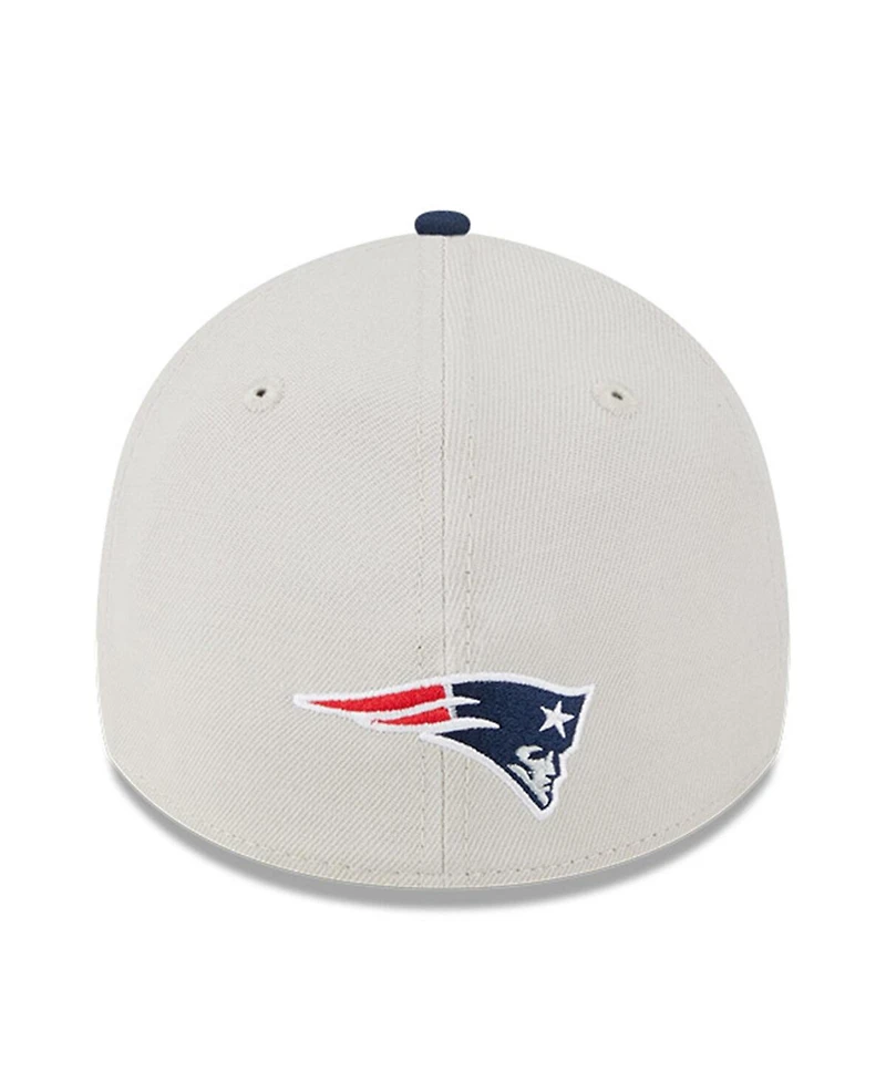 Men's New Era Stone, Navy England Patriots 2023 Nfl Draft 39THIRTY Flex Hat