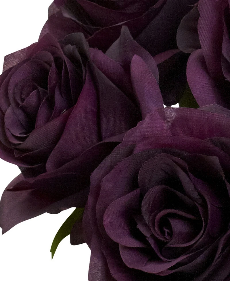 Nearly Natural Purple Rose Artificial Arrangement with Vase