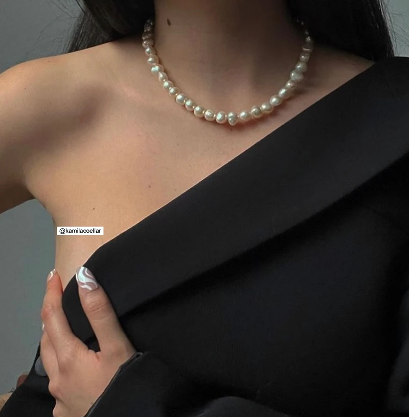 18K Gold Plated Freshwater Pearls - Pete Necklace 17" For Unisex
