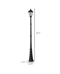 Outsunny 8' Outdoor Solar Light Post, Motion Activated Lamp, for Garden,