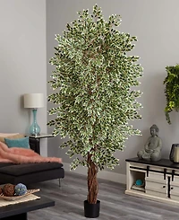 Nearly Natural 7.5' Variegated Mini Ficus Tree