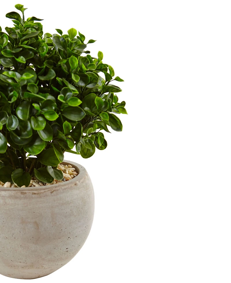 Nearly Natural 2' Eucalyptus Silk Plant in Sand Colored Bowl Uv Resistant