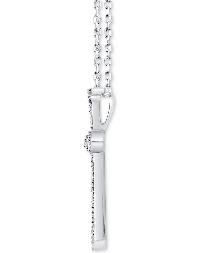 Diamond Cross 18" Pendant Necklace (1/2 ct. t.w.) in Sterling Silver