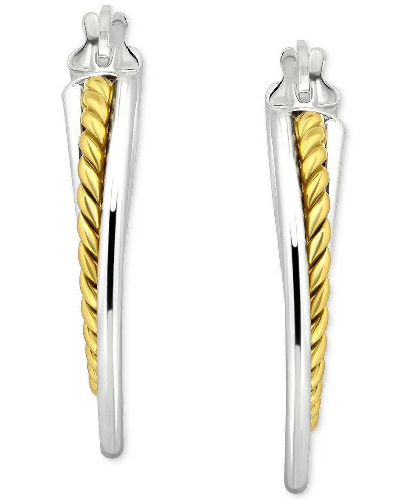 Giani Bernini Triple Small Hoop Earrings in Sterling Silver & 18k Gold-Plate, 1", Created for Macy's