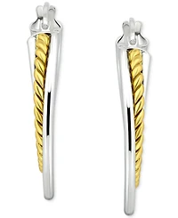 Giani Bernini Triple Small Hoop Earrings in Sterling Silver & 18k Gold-Plate, 1", Created for Macy's