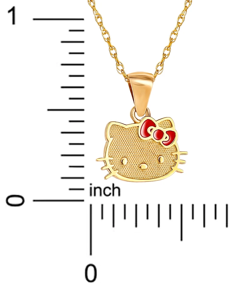 Enamel Bow Hello Kitty 18" Pendant Necklace in 10k Gold