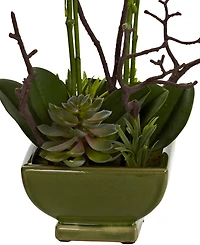 Nearly Natural Orchid and Succulent Floral Arrangement