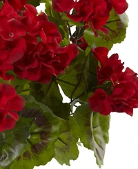 Nearly Natural Geranium Artificial Bush, Uv Resistant, Set of 3