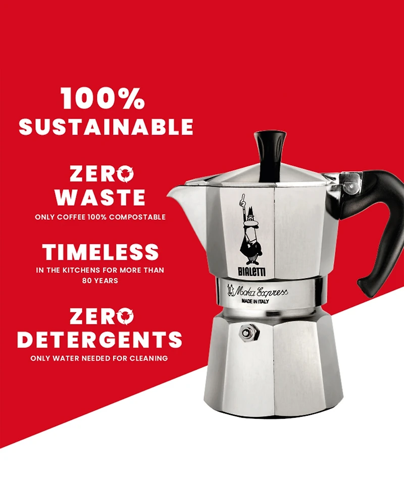 Moka Express 6 Cups Coffeemaker - 9.1 oz