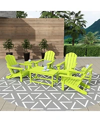 WestinTrends 7 Piece Set Outdoor Folding Adirondack Chairs with Coffee Table Side